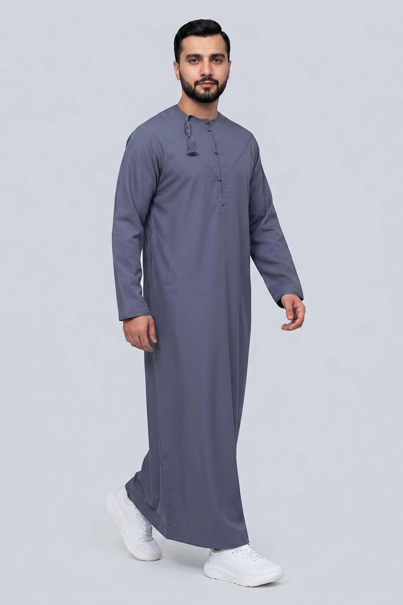 Dark Heather Omani Thobe - Spun Polyester